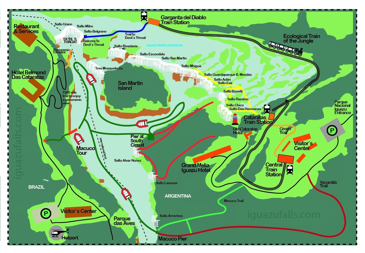 Iguazu Falls Map - RipioTurismo DMC for Argentina and Brazil