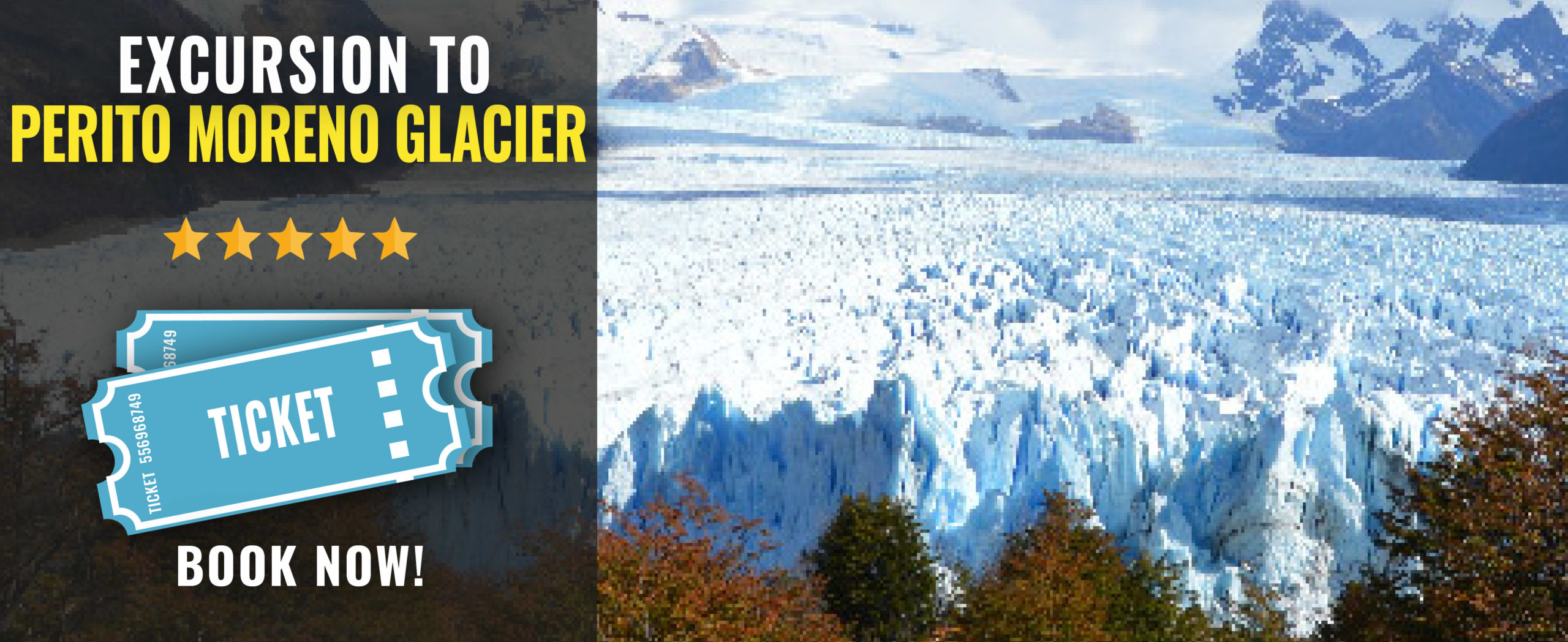 Ticket for an excursion to the perito moreno glacier.