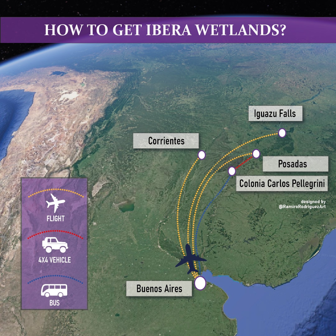 MAP HOW TO GET IBERA WETLANDS_