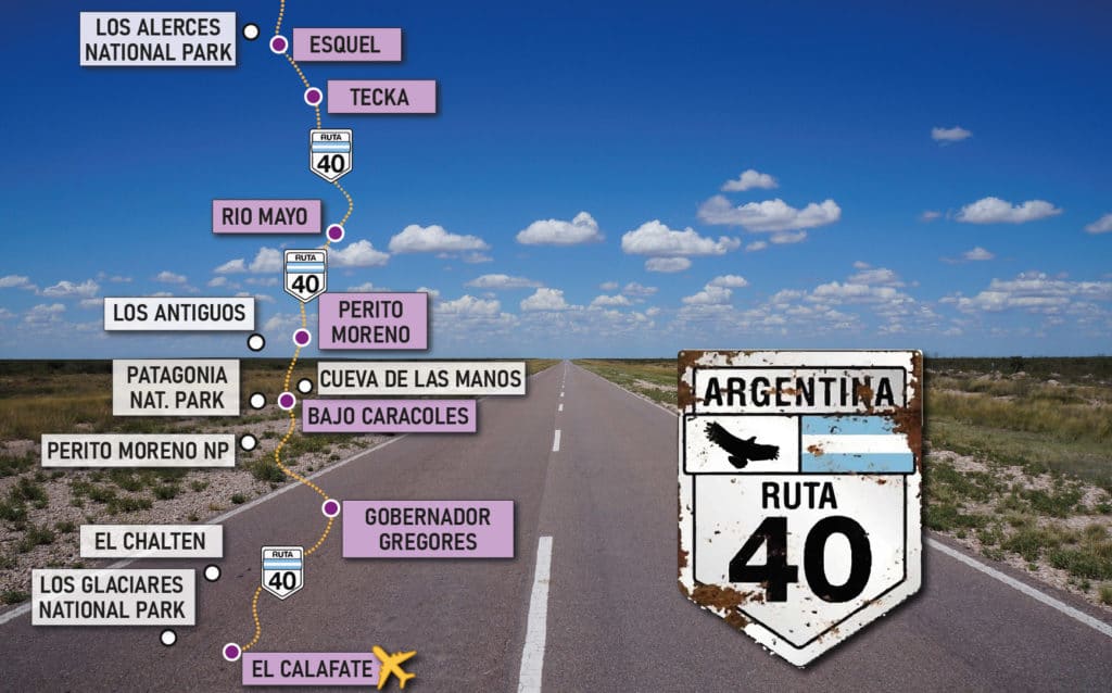 Route 40 in Patagonia. The famous 40 national route in Patagonia