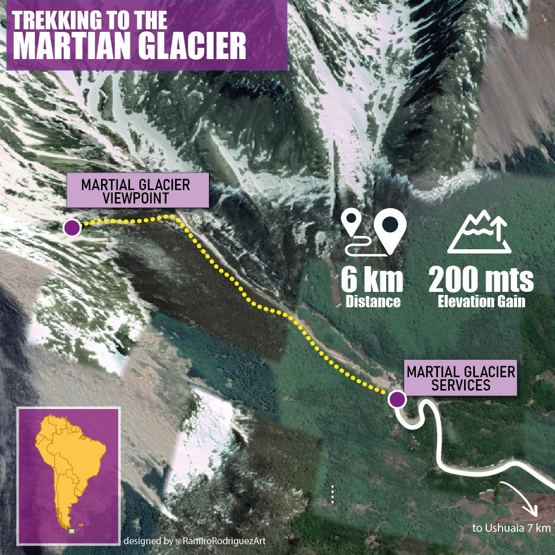 martial glacier trekking map