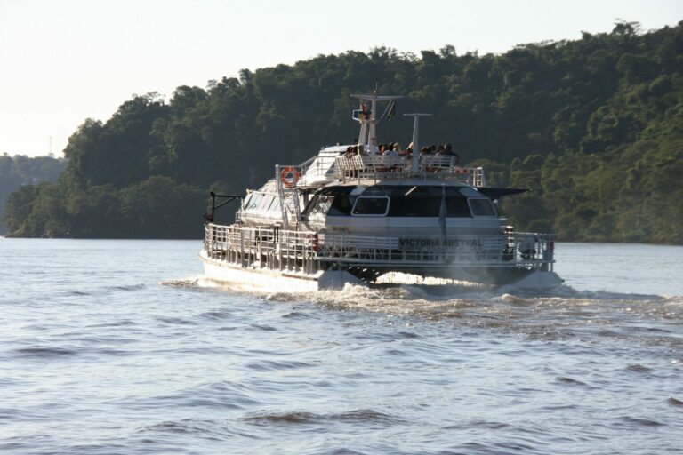 Catamaran Cruise navigation on the Paraná River in Iguazu