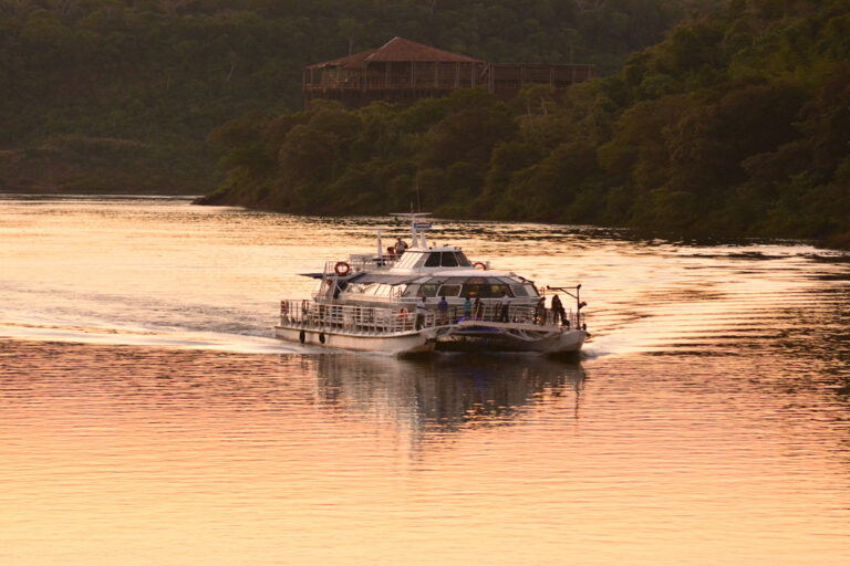 Catamaran Cruise navigation on the Paraná river in Iguazú