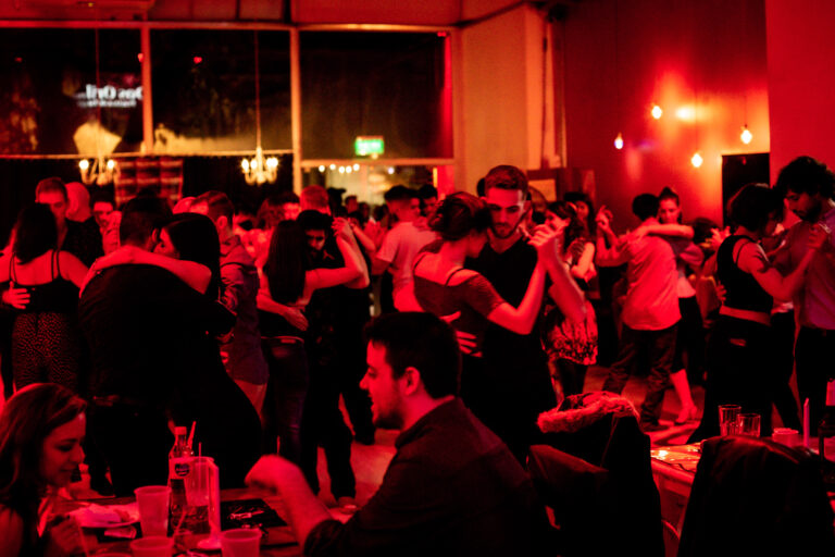 Tango Classes at a Milonga in Buenos Aires, Argentina.